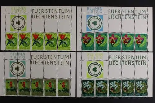 Liechtenstein, MiNr. 521-524, 5er Bogenteile, postfrisch - 621603