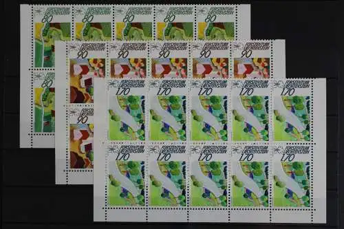 Liechtenstein, MiNr. 939-941, 10er Bogenteile, postfrisch - 620697