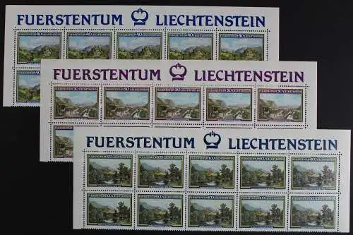 Liechtenstein, MiNr. 806-808, 10er Bogenteile, postfrisch - 620704