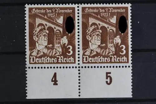 Deutsches Reich, MiNr. 598 x, waag. Paar, Unterrand, postfrisch - 622026