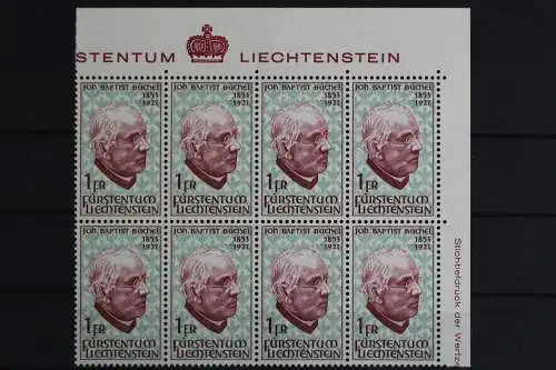 Liechtenstein, MiNr. 480, 8er Bogenteil, Ecke re. oben, postfrisch - 621590