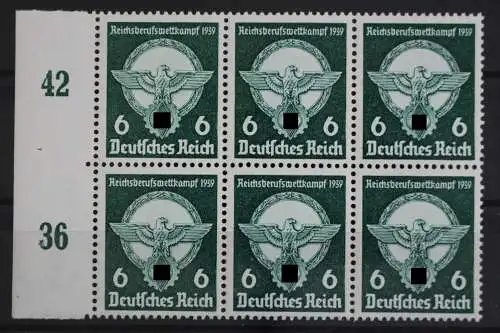 Deutsches Reich, MiNr. 689, 6er Block, li. Rand m. RWZ 42,36, postfrisch - 624505