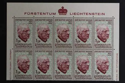 Liechtenstein, MiNr. 480, 10er Bogenteil, postfrisch - 621588