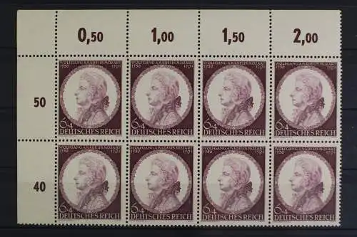 Deutsches Reich, MiNr. 810, PLF II, 8er Bl., Ecke li. oben, postfrisch - 625345