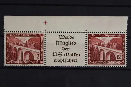 Deutsches Reich, MiNr. W 114, Oberrand m. Passerkreuz, postfrisch - 622194