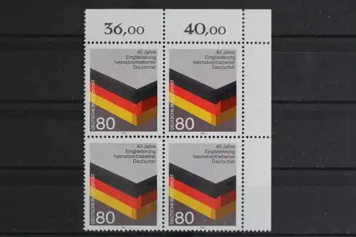 Deutschland (BRD), MiNr. 1265, 4er Block, Ecke re. oben, postfrisch - 625231