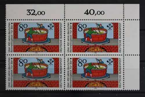 Deutschland (BRD), MiNr. 1179, 4er Block, Ecke re. oben, postfrisch - 625258