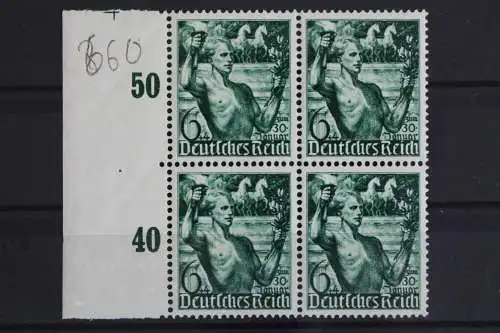 Deutsches Reich, MiNr. 660, 4er Block, li. Rand, postfrisch - 624609