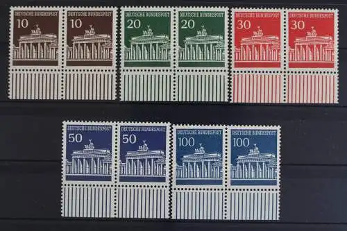 Deutschland, MiNr. 506-510 v, waag. Paare, Unterrand, postfrisch - 623052