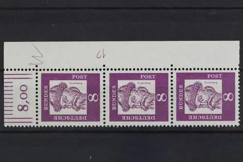 Deutschland, MiNr. 349 x, 3er Streifen, Ecke re. oben, DZ 12, postfrisch - 623489