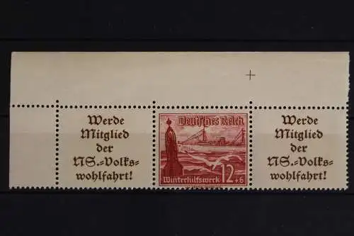 Deutsches Reich, MiNr. W 128, Ecke links oben, Passerkreuz, postfrisch - 622178