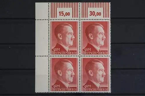 Deutsches Reich, MiNr. 801 B, 4er Block, Ecke li. oben, postfrisch - 624536