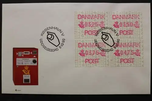 Dänemark Automaten, MiNr. 1, 4 Werte, FDC - 647474