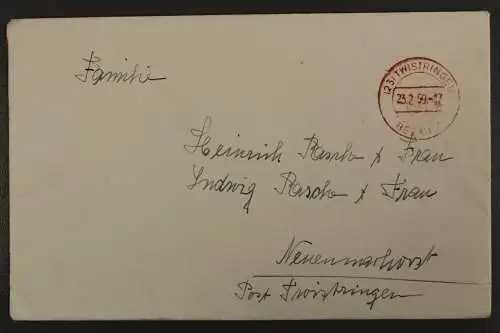 Twistringen, roter Tagesstempel vom 23.2.59- BEZAHLT - 510573