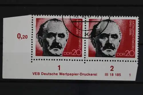 DDR, MiNr. 1784, waag. Paar, Ecke li. unten, DV 1, gestempelt - 629212