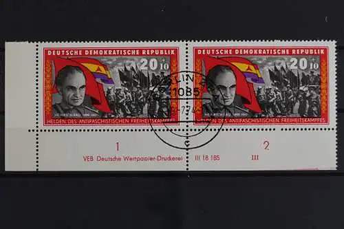 DDR, MiNr. 1199, waagerechtes Paar, Ecke links unten, DV III, gestempelt - 628536