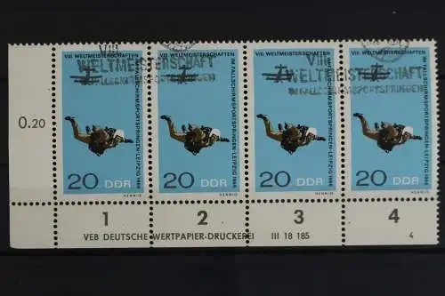 DDR, MiNr. 1195, Viererstreifen, Ecke links unten, DV 4, gestempelt - 628539