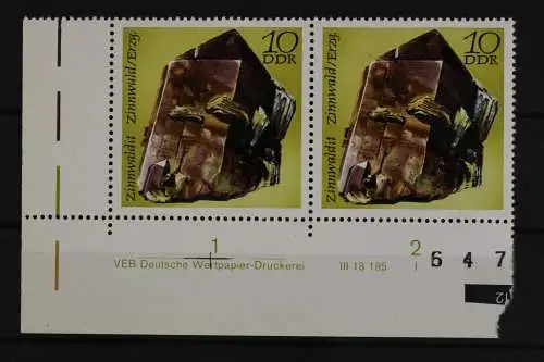 DDR, MiNr. 1738, waag. Paar, Ecke li. unten, DV I, postfrisch - 629190