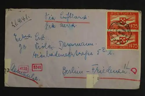 Portugal, Luftpostbrief nach Berlin, Zensurvermerke, 1941 - 510891