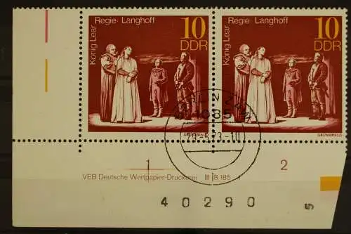 DDR, MiNr. 1850, waag. Paar, Ecke li. unten, DV I, gestempelt - 629404