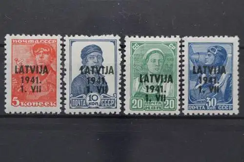 Lettland, MiNr. 1, 2, 4 + 5, postfrisch - 207642