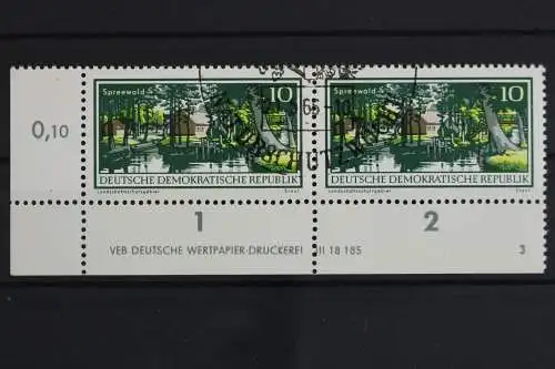 DDR, MiNr. 1179, waagerechtes Paar, Ecke links unten, DV 3, gestempelt - 628542