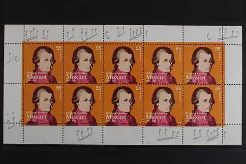 Deutschland (BRD), MiNr. 2512, Kleinbogen Mozart, postfrisch - 630700