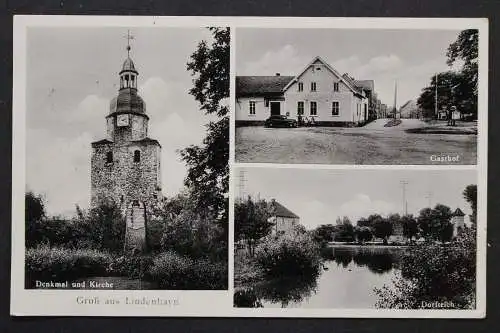 Lindenhayn, Denkmal und Kirche, Gasthof, Dorfteich - 423005