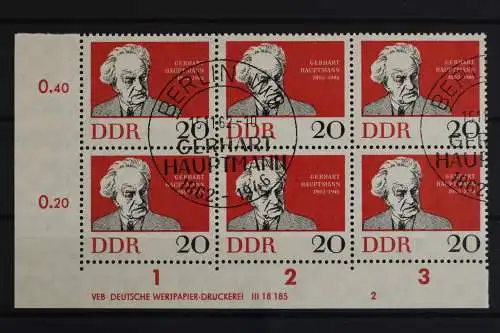 DDR, MiNr. 925, Sechserblock, Ecke li. unten, DV 2, gestempelt - 628625