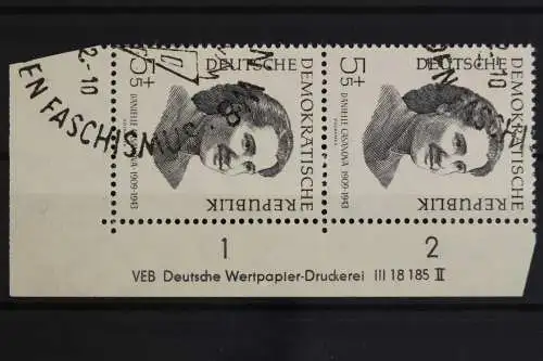 DDR, MiNr. 881, senkr. Paar, Ecke re. unten, DV II, gestempelt - 628645