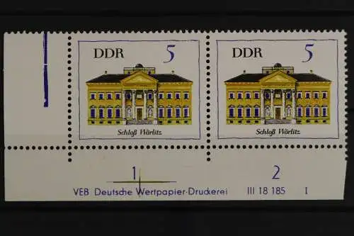 DDR, MiNr. 1245, waagerechtes Paar, Ecke li. unten, DV I, postfrisch - 628528