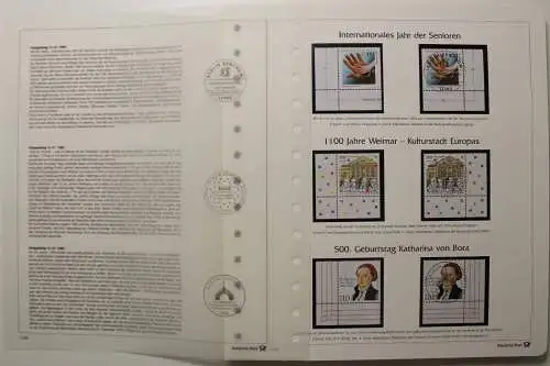 Deutschland Plus Jahrgang 1999, Vordrucke für Eckrandmarken mit Briefmarken - 704525