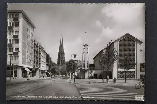 Düsseldorf, Oststraße mit Marienkirche u. neuer Franziskanerkirche - 423481