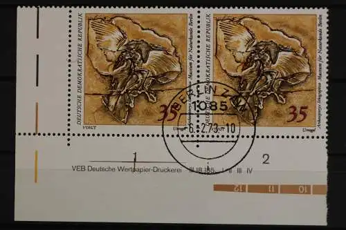 DDR, MiNr. 1826, waag. Paar, Ecke li. unten, DV I-IV, gestempelt - 629221