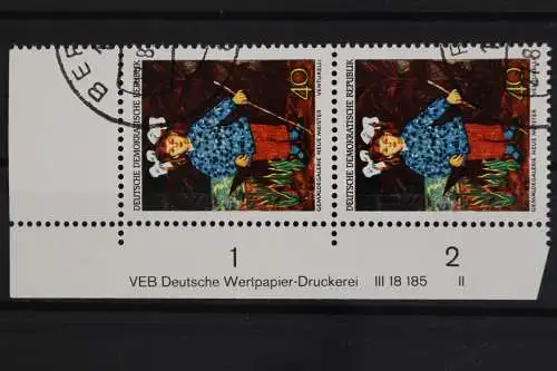 DDR, MiNr. 1396, senkr. Paar, Ecke li. oben, DV II, gestempelt - 629257