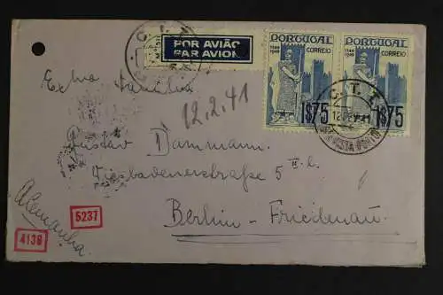 Portugal, Luftpostbrief nach Berlin, Zensurvermerke, 1941 - 510890