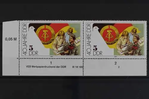 DDR, MiNr. 3279, Paar, Ecke li. unten, DV 3, postfrisch - 631987