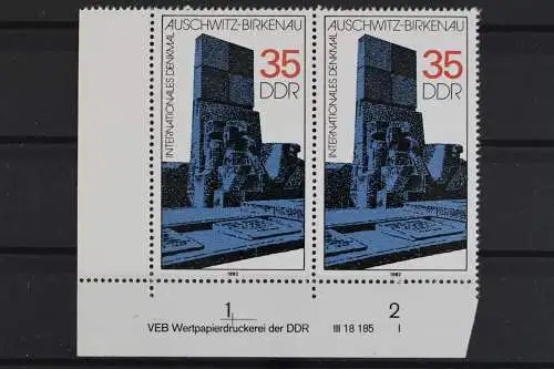 DDR, MiNr. 2735, waag. Paar, Ecke li. unten, DV I, postfrisch - 632022