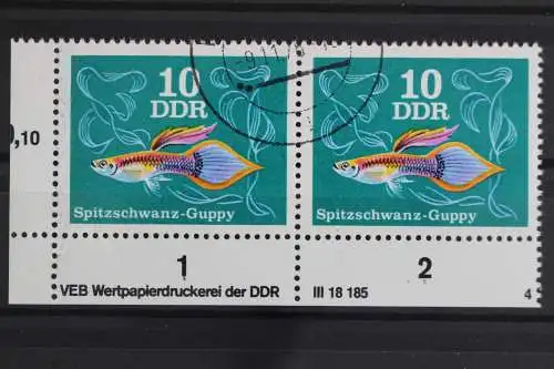 DDR, MiNr. 2176, waag. Paar, Ecke li. unten, DV 4, gestempelt - 631423