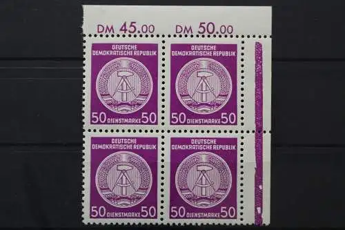 DDR Dienst A, MiNr. 26 x, 4er Block, Ecke rechts oben, postfrisch - 652614