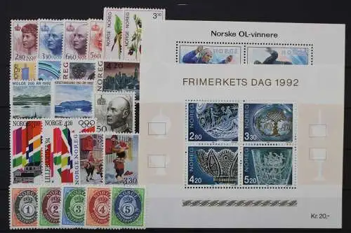 Norwegen, MiNr. 1084-1113, Jahrgang 1992, postfrisch - 211360