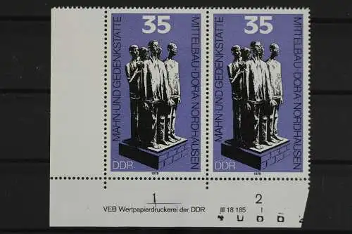 DDR, MiNr. 2451, waag. Paar, Ecke li. unten, DV I, postfrisch - 632030