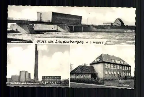 Landesbergen, Kr. Nienburg, Wasserkraftwerk, Dampfkraftwerk, Schule - 418003