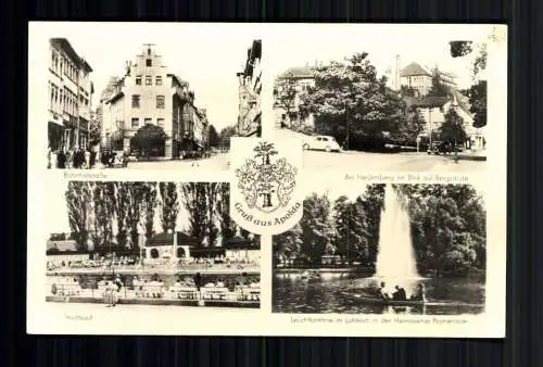 Apolda/Thür., Wappen, Bahnhofstraße, Blick auf Bergschule, Stadtbad - 418080