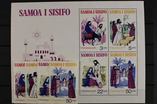 Samoa, MiNr. 342-345 + Block 12, Weihnachten, postfrisch - 632446