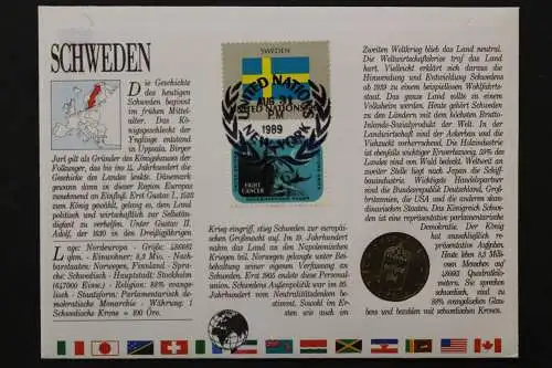 Schweden, Nationenbrief, 12.09.1989, Numisbrief - 662673