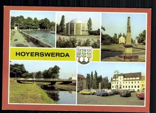 Hoyerswerda/Sa., Bad, Planetarium, Elsterbrücke, Rathaus, Postsäule - 418537