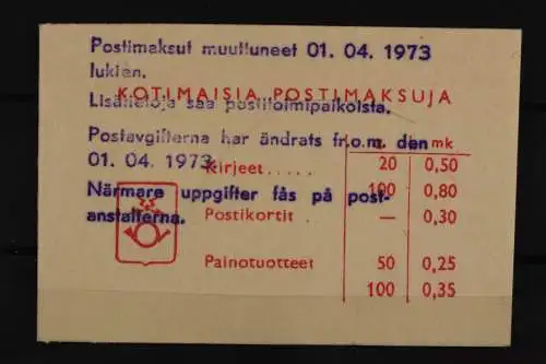 Finnland, MiNr. MH 4, violetter Stempel "neue Gebühren", postfrisch - 635972