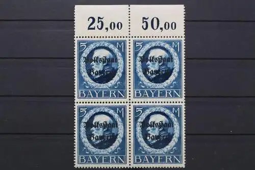 Bayern, MiNr. 131 II A, Viererblock, Oberrand, postfrisch - 654731