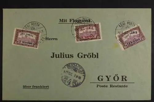 Ungarn, MiNr. 319-321, Flugpost auf Satzbrief - 511200